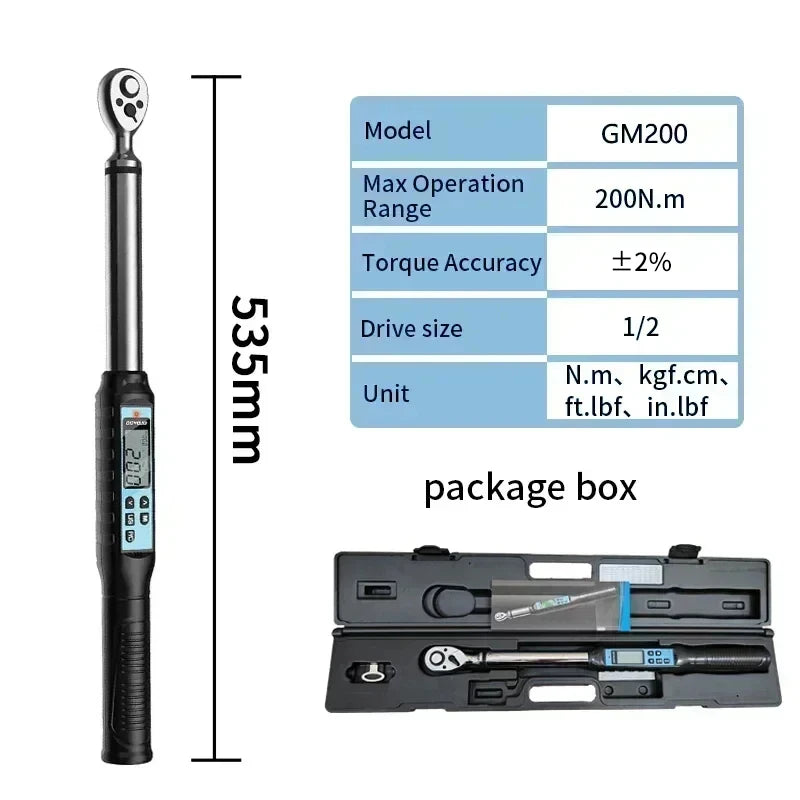 1/2" 3/8" Digital Torque Wrench Professional Torque Adjustable Wrench Data Save Bike Car Bicycle Repair Torque Tool Key