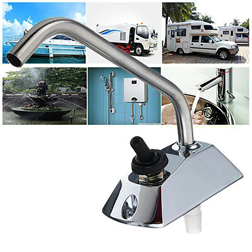 12V Galley Electric Water Pump Tap Faucet Water Tap With Switch Faucet Base For Caravan Boat Boats Caravans Motorhomes RV