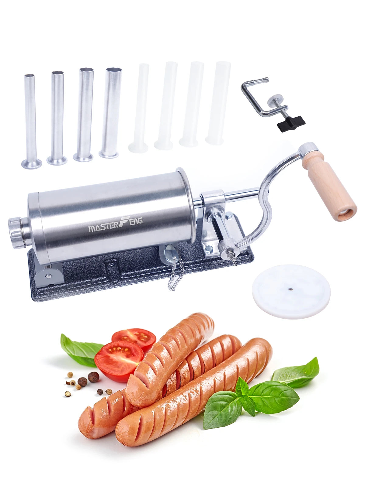 MASTER FENG Horizontal Sausage Stuffer Homemade Manual Sausage Maker Sausage Meat Filling Machine