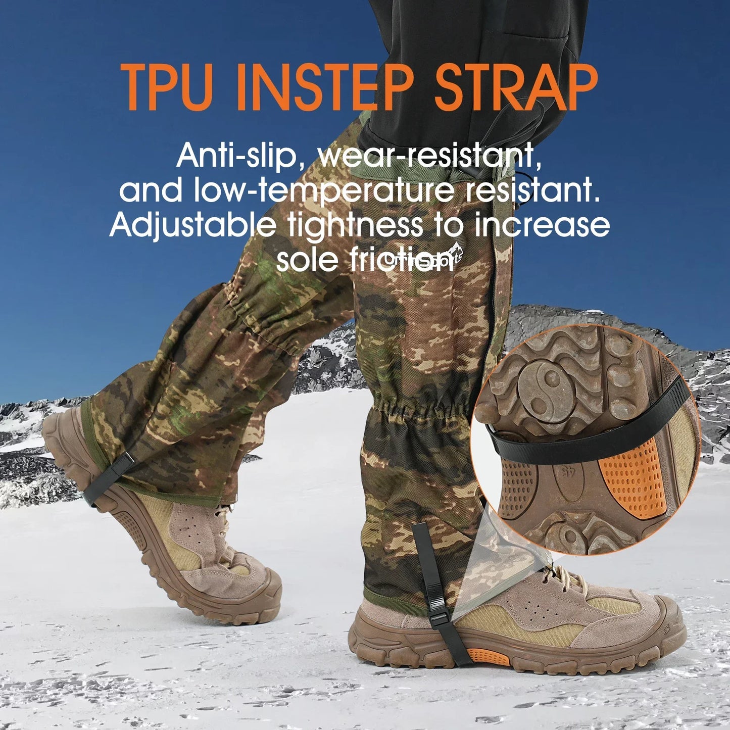 waterproof leg Gaiters for Men and Wonmen Snow Boot Gaiter For Hiking in Hunting Sand and Mud Mountain Climbing or Snowshoeing