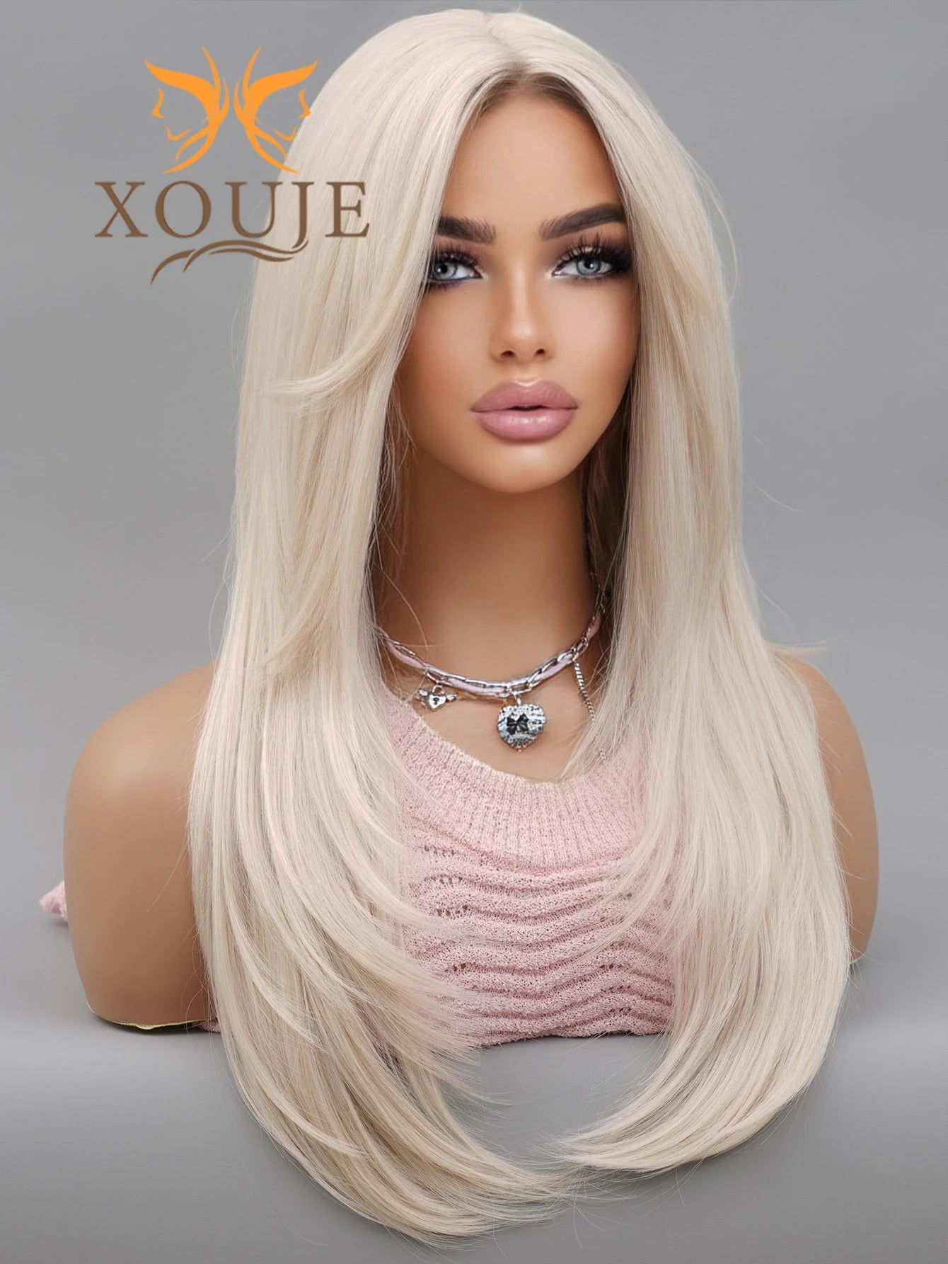 Gorgeous Barbie Wig Blonde Long Straight Hair Synthetic Wig Women Wig Suitable for Daily Wear Use Prom Party High Quality Wig