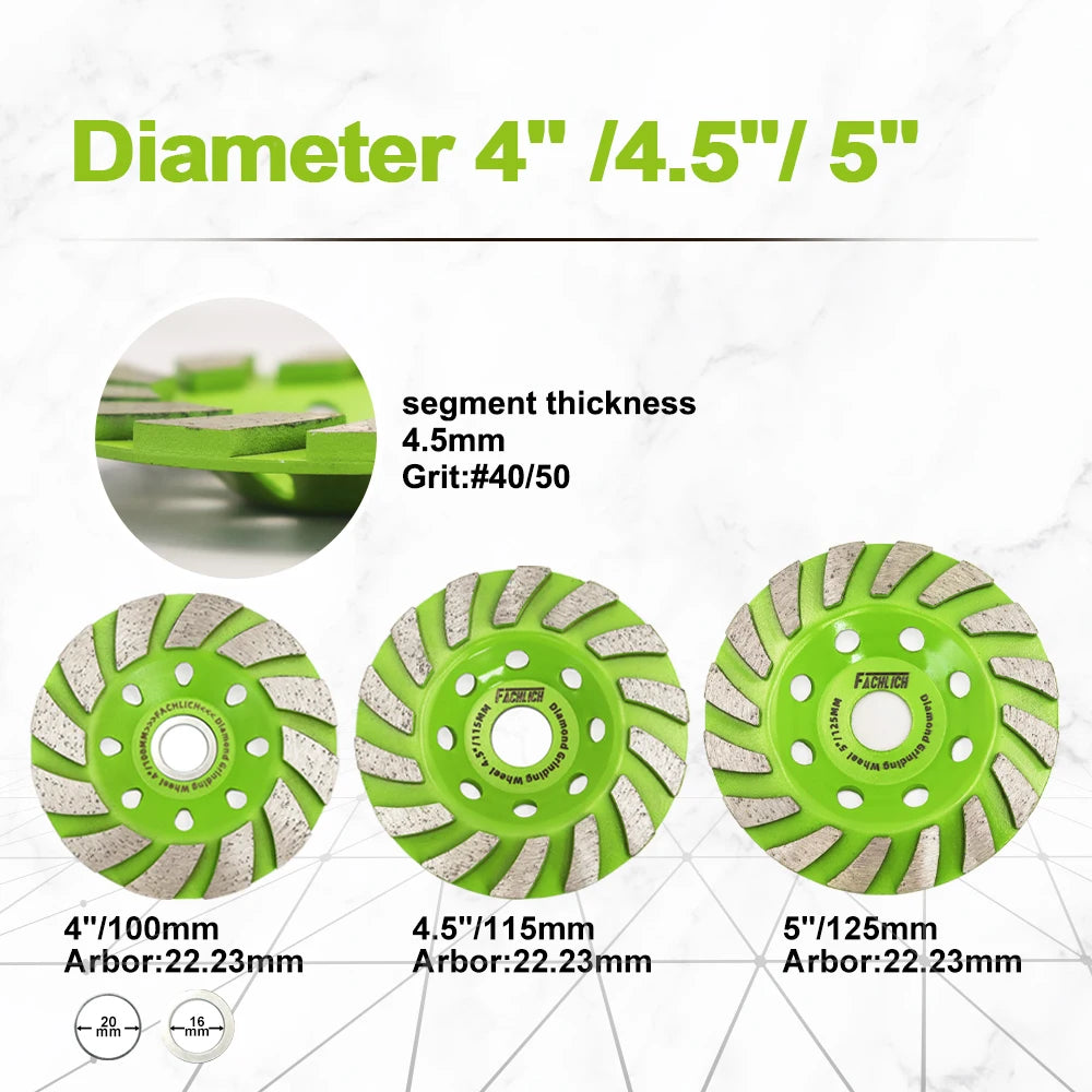 FACHLICH 1pc 100/115/125mm Diamond Grinding Wheel Stone Brick Granite Concrete Polishing Disc Cup Wheel Abrasive Tools