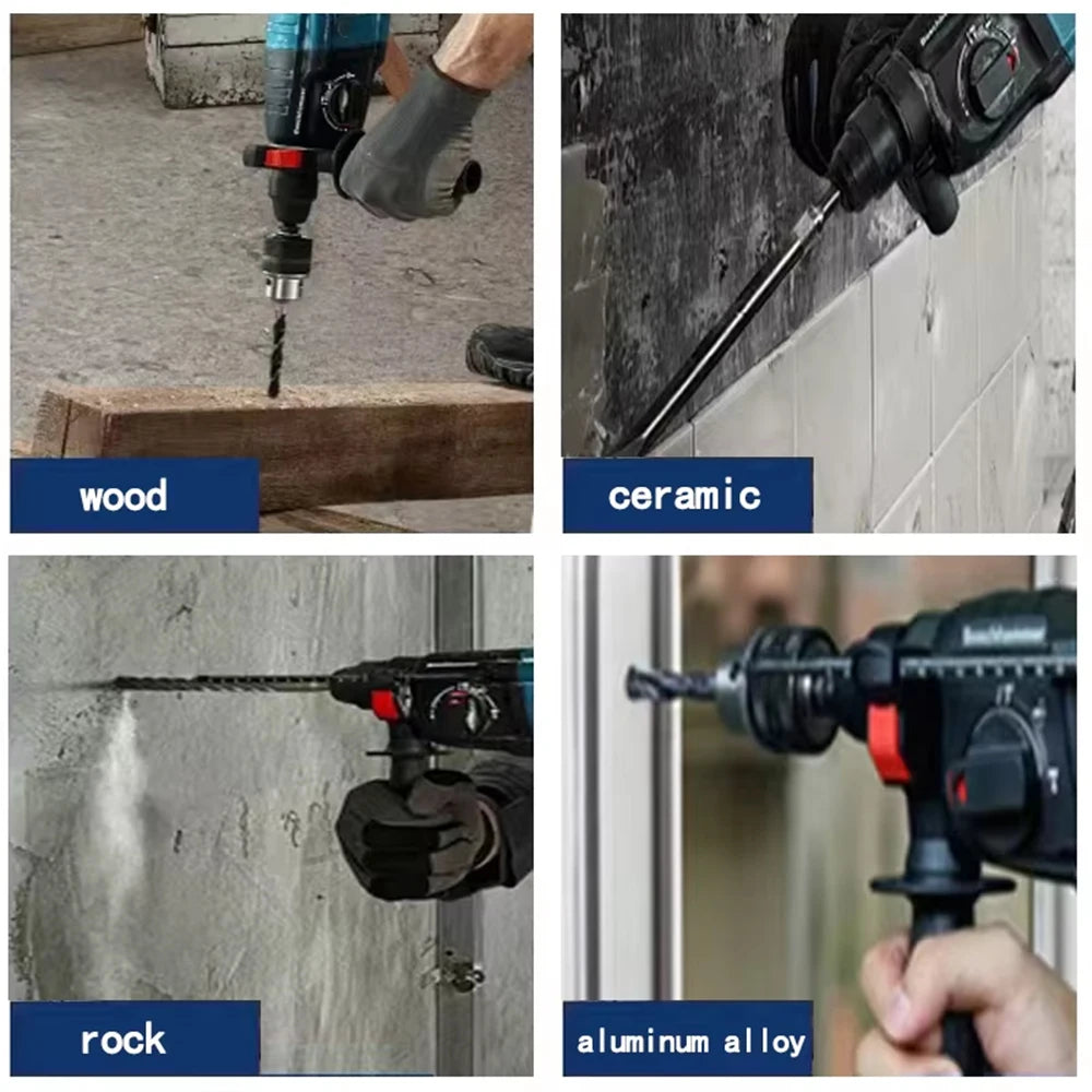 26MM Brushless Electric Hammer Drill Multifunctional Rotary Cordless Rechargeable Power Tools Fit Makita/Dewalt 18V Battery