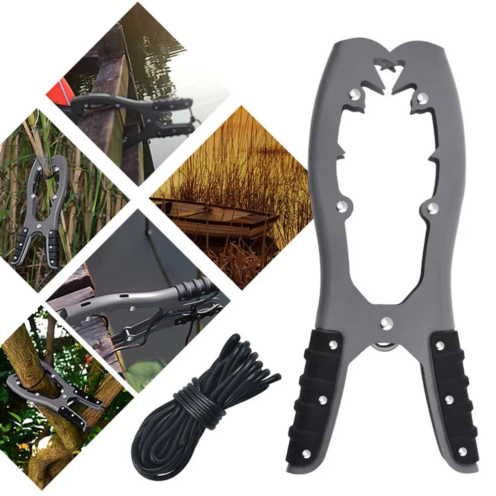 Portable Kayak Grip Anchor with Large Clamping Mouth Fishing Brush Gripper 16 Feet Paracord Gear Stainless Steel Anchor Grip