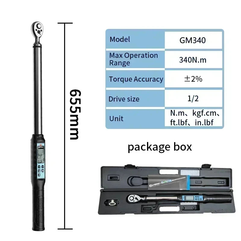 1/2" 3/8" Digital Torque Wrench Professional Torque Adjustable Wrench Data Save Bike Car Bicycle Repair Torque Tool Key
