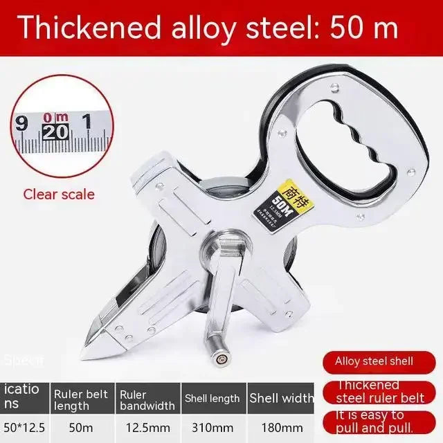 30m/50m/100m Tape Measure Portable Stainless Steel Shelf Frame Ruler Metric Scale Stainless Steel Ruler,Precision Measuring Tool