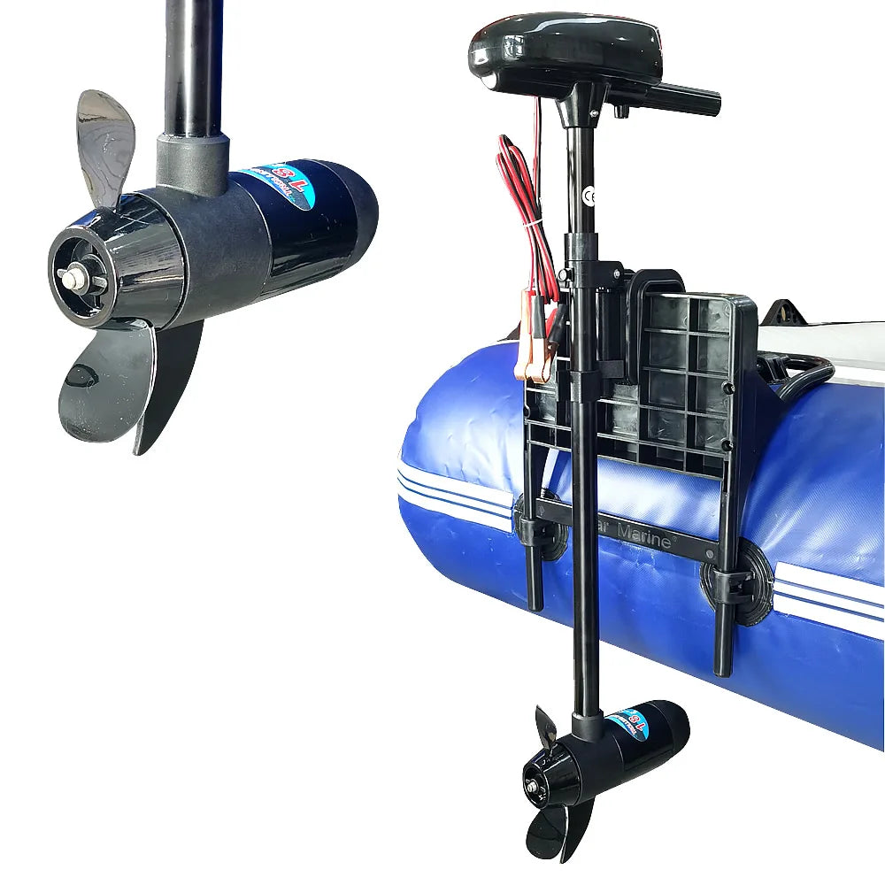 28 LBS Portable Small Size Inflatable Boat Electric Motor Electric Model, Black, Without Battery & Fixed Bracket