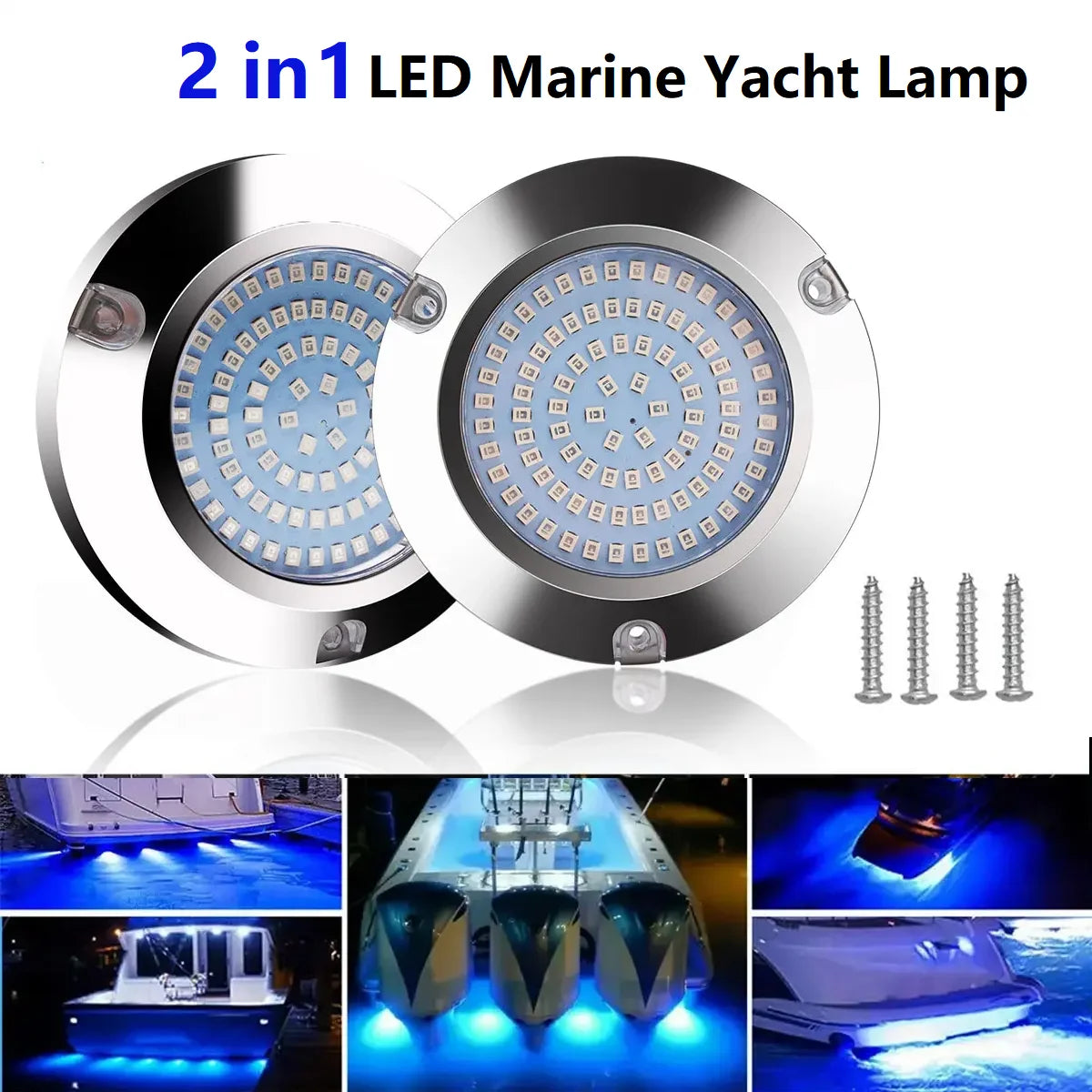 2pcs 120W LED Marine Yacht Lamp DC12V 24V 316L Stainless Steel IP68 Anti-corrosion Boat Underwater Light Saltwater Яхты Катера