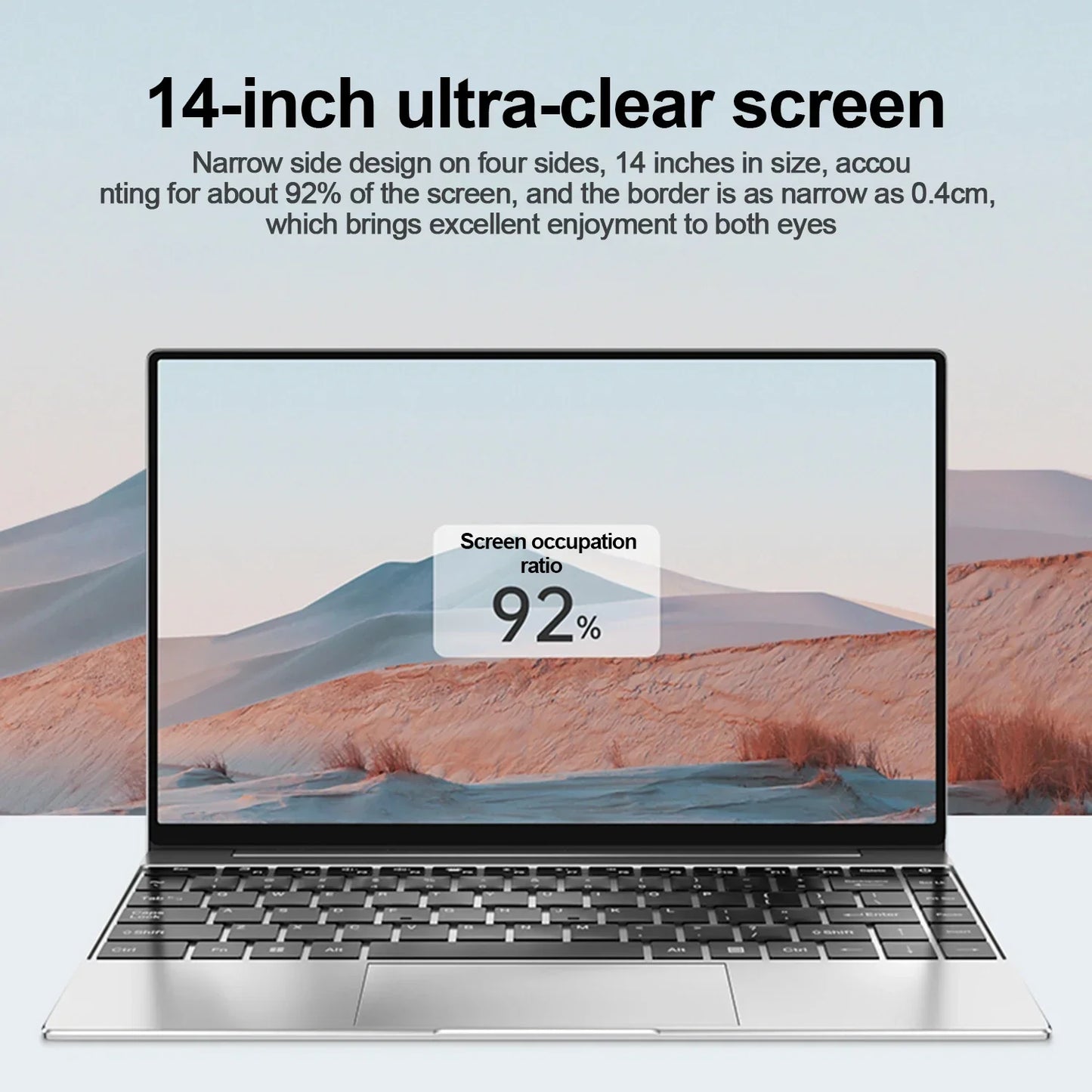 14.1" Ultra Slim Laptop 16GB RAM 2TB SSD Intel N3700 Notebook Gamer 1920*1080 Display Office Study Computer PC Windows 11 Pro