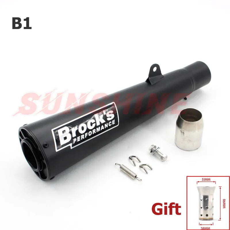 51mm Universal Exhaust Motocross Escape Moto Pipe Motorcycle Muffler Cafe Racer Pitbike For BMW S1000RR Z400 Z900 NK400 S1000R