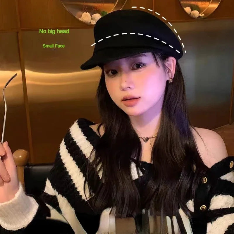 2024 Party 100% Pure Wool Custom Autumn and Winter Beret Designer Wedding Ladies New Peaked Cap Banquet Cloche Top Hat Wholesale