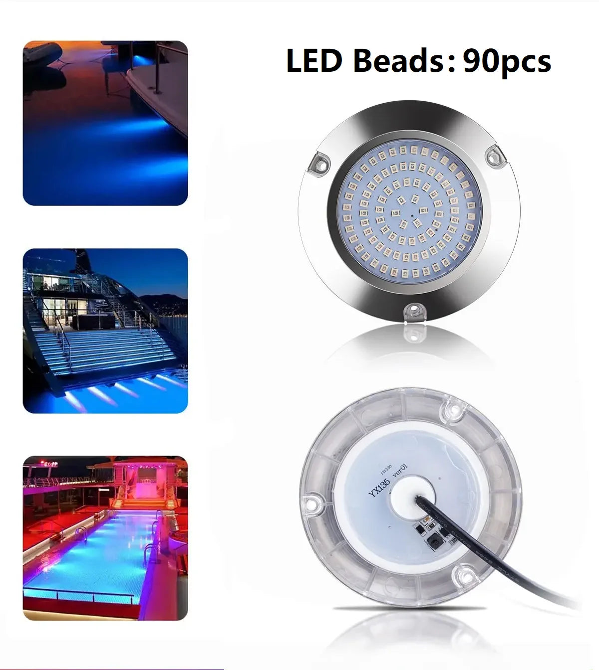 2pcs 120W LED Marine Yacht Lamp DC12V 24V 316L Stainless Steel IP68 Anti-corrosion Boat Underwater Light Saltwater Яхты Катера