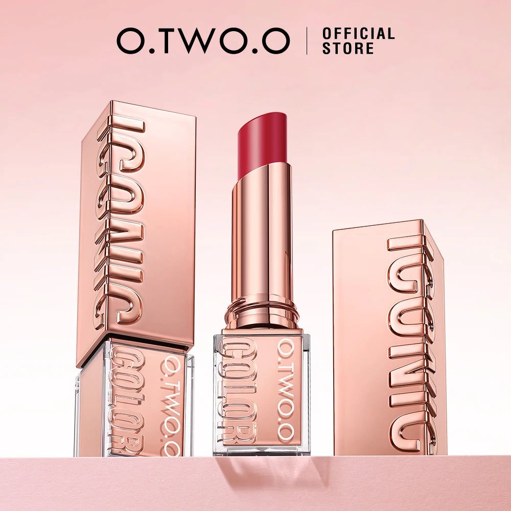 O.TWO.O Lipstick Lip Tint Moisturizing Nourishing Glow Lightweight Smooth Non-Sticky Refreshing Red High-shine Lipstick Makeup