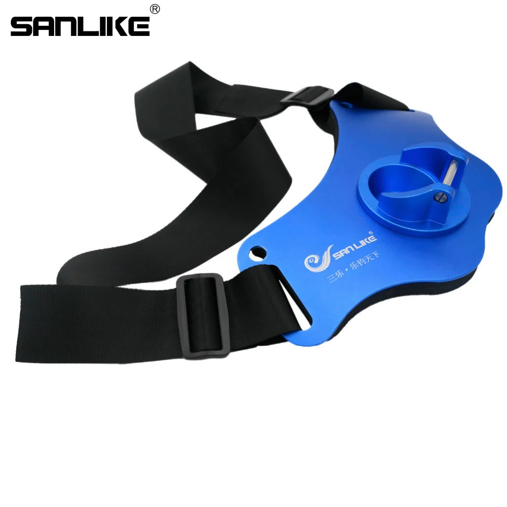 SANLIKE Fishing Fighting Belt Rod Holder Aluminum Adjustable Alloy Fishing Pole Waist Belt Tackle Saltwater Tool for Big Fish