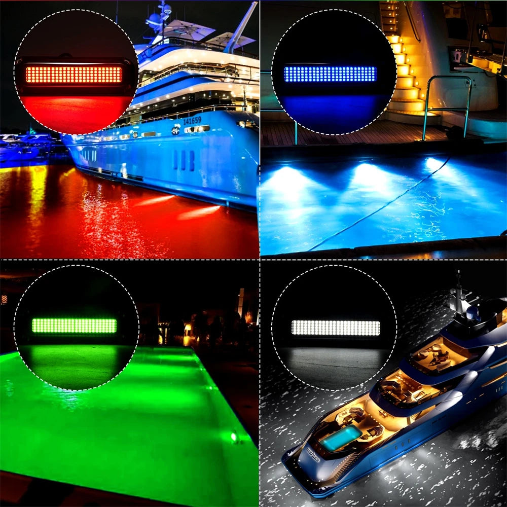 2PCS Boats Lighting 120LED Submersible Navigation Lights 12v/24v Underwater Boat Lights Led Waterproof Yacht Marine Accessories