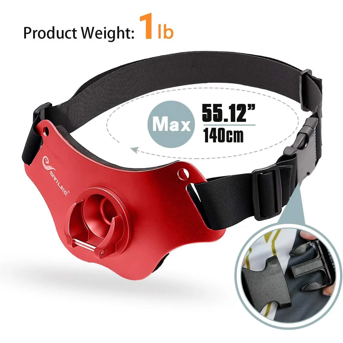 SANLIKE Fishing Fighting Belt Rod Holder Aluminum Adjustable Alloy Fishing Pole Waist Belt Tackle Saltwater Tool for Big Fish