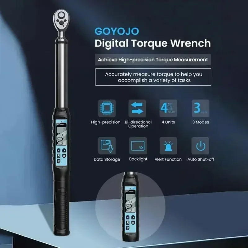 1/2" 3/8" Digital Torque Wrench Professional Torque Adjustable Wrench Data Save Bike Car Bicycle Repair Torque Tool Key