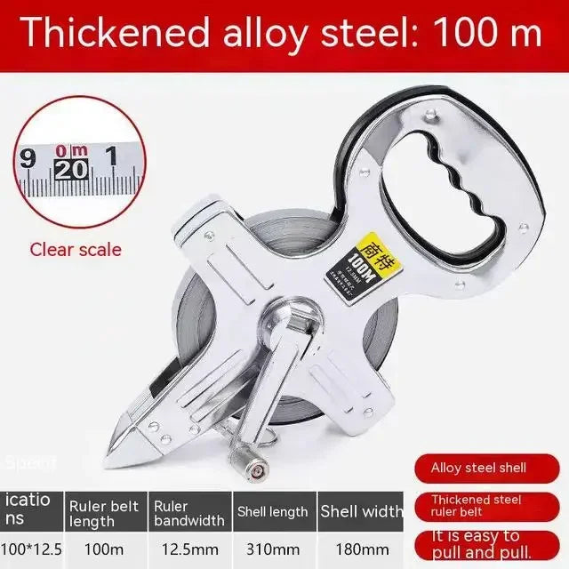 30m/50m/100m Tape Measure Portable Stainless Steel Shelf Frame Ruler Metric Scale Stainless Steel Ruler,Precision Measuring Tool