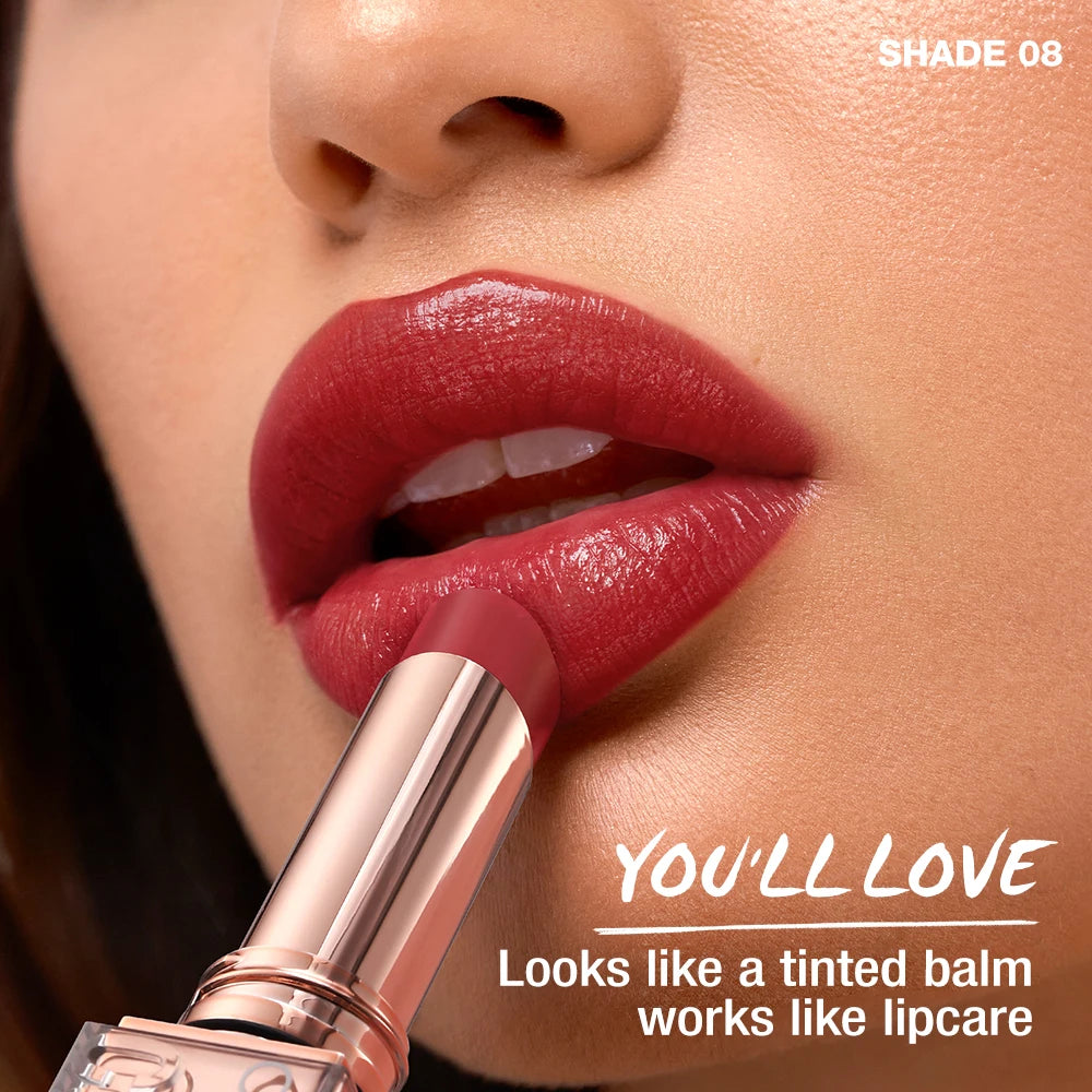 O.TWO.O Lipstick Lip Tint Moisturizing Nourishing Glow Lightweight Smooth Non-Sticky Refreshing Red High-shine Lipstick Makeup