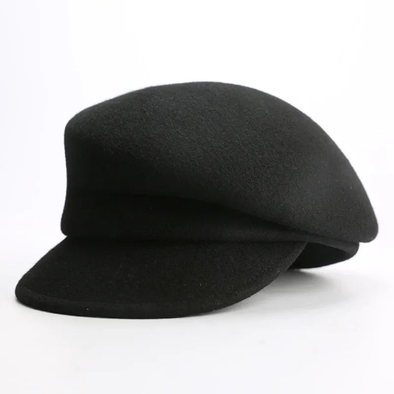 2024 Party 100% Pure Wool Custom Autumn and Winter Beret Designer Wedding Ladies New Peaked Cap Banquet Cloche Top Hat Wholesale