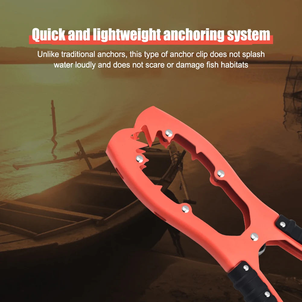 Portable Kayak Grip Anchor with Large Clamping Mouth Fishing Brush Gripper 16 Feet Paracord Gear Stainless Steel Anchor Grip