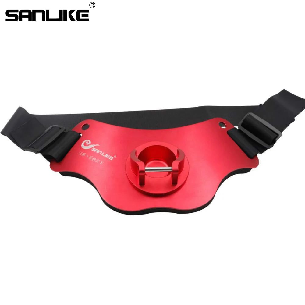 SANLIKE Fishing Fighting Belt Rod Holder Aluminum Adjustable Alloy Fishing Pole Waist Belt Tackle Saltwater Tool for Big Fish