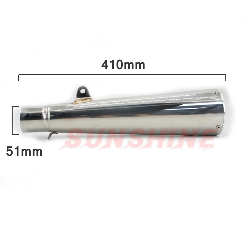 51mm Universal Exhaust Motocross Escape Moto Pipe Motorcycle Muffler Cafe Racer Pitbike For BMW S1000RR Z400 Z900 NK400 S1000R