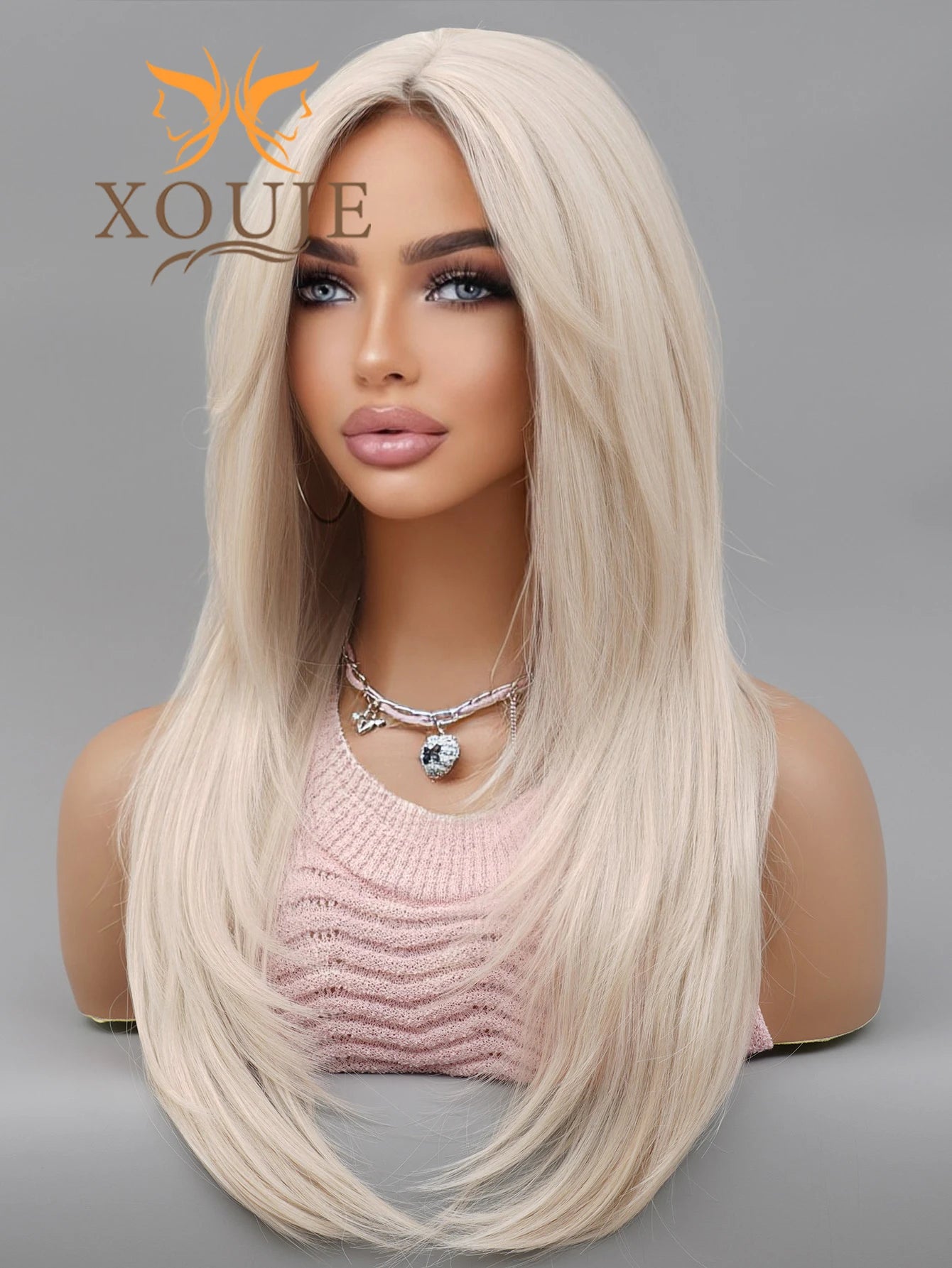 Gorgeous Barbie Wig Blonde Long Straight Hair Synthetic Wig Women Wig Suitable for Daily Wear Use Prom Party High Quality Wig