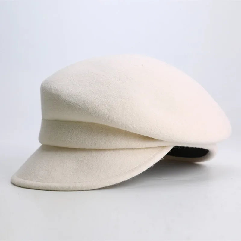 2024 Party 100% Pure Wool Custom Autumn and Winter Beret Designer Wedding Ladies New Peaked Cap Banquet Cloche Top Hat Wholesale