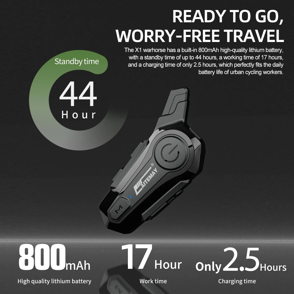 1/2Pcs Bluetooth Motorcycle Helmet Intercom Headset 1000M For 2 Rider Intercomunicador Moto Wireless Interphone Handsfree Call