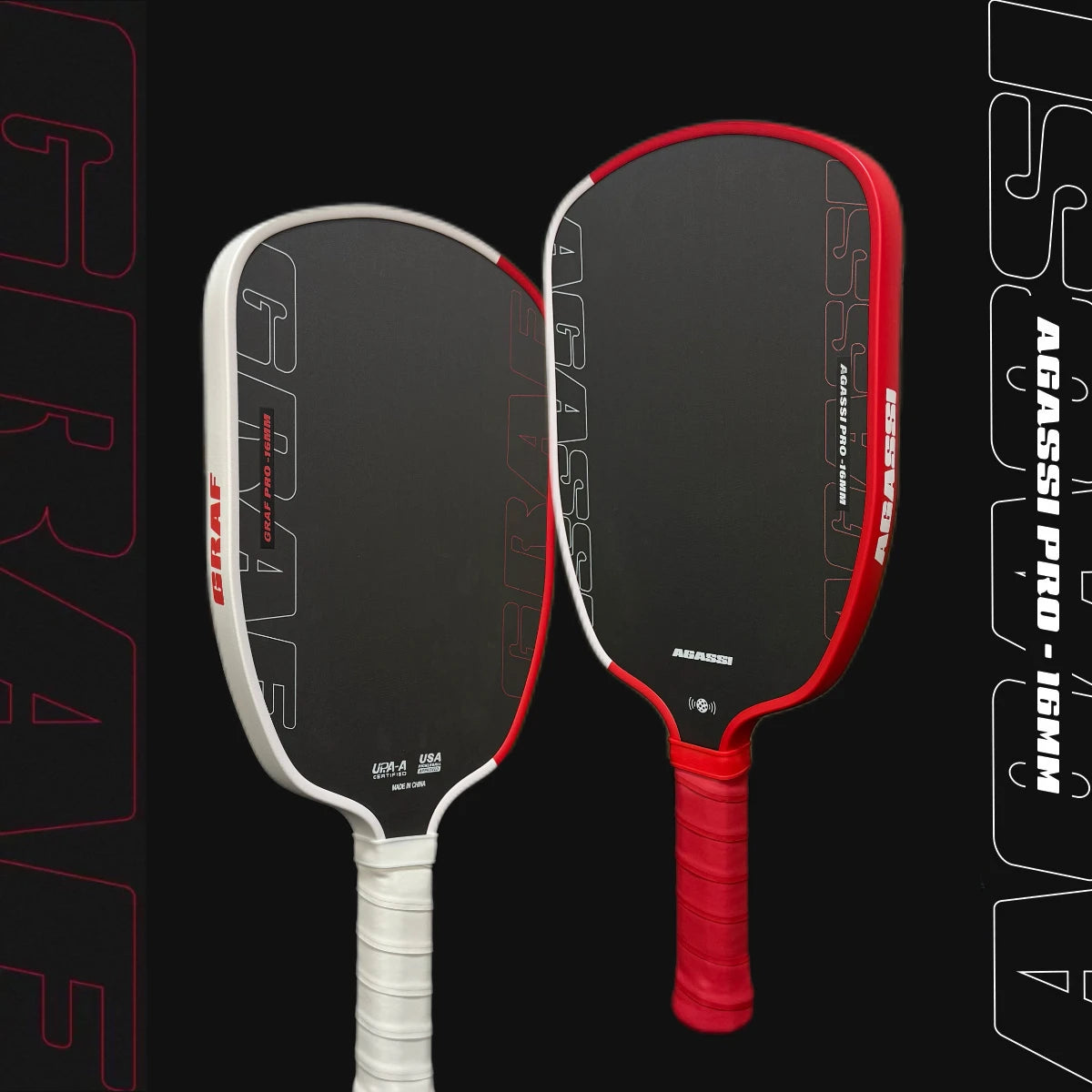 2025 Agassi Pro Shape TFP Espuma 14mm 16mm Espessura GEN4 Núcleo Thermoformé Toray T700 Pá de pickleball de fibra de carbono