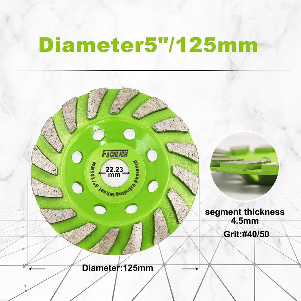 FACHLICH 1pc 100/115/125mm Diamond Grinding Wheel Stone Brick Granite Concrete Polishing Disc Cup Wheel Abrasive Tools
