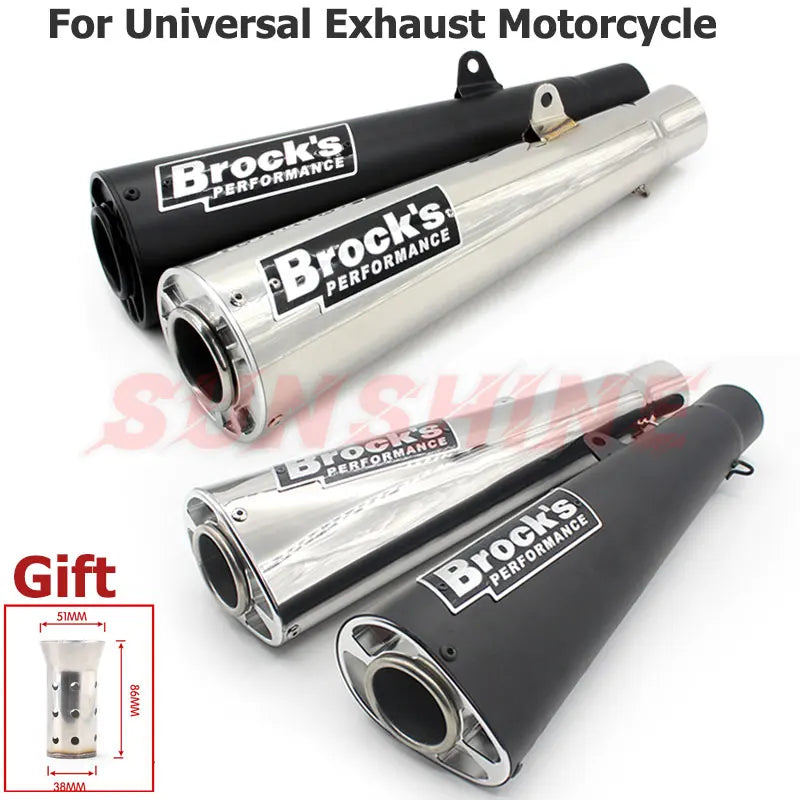 51mm Universal Exhaust Motocross Escape Moto Pipe Motorcycle Muffler Cafe Racer Pitbike For BMW S1000RR Z400 Z900 NK400 S1000R