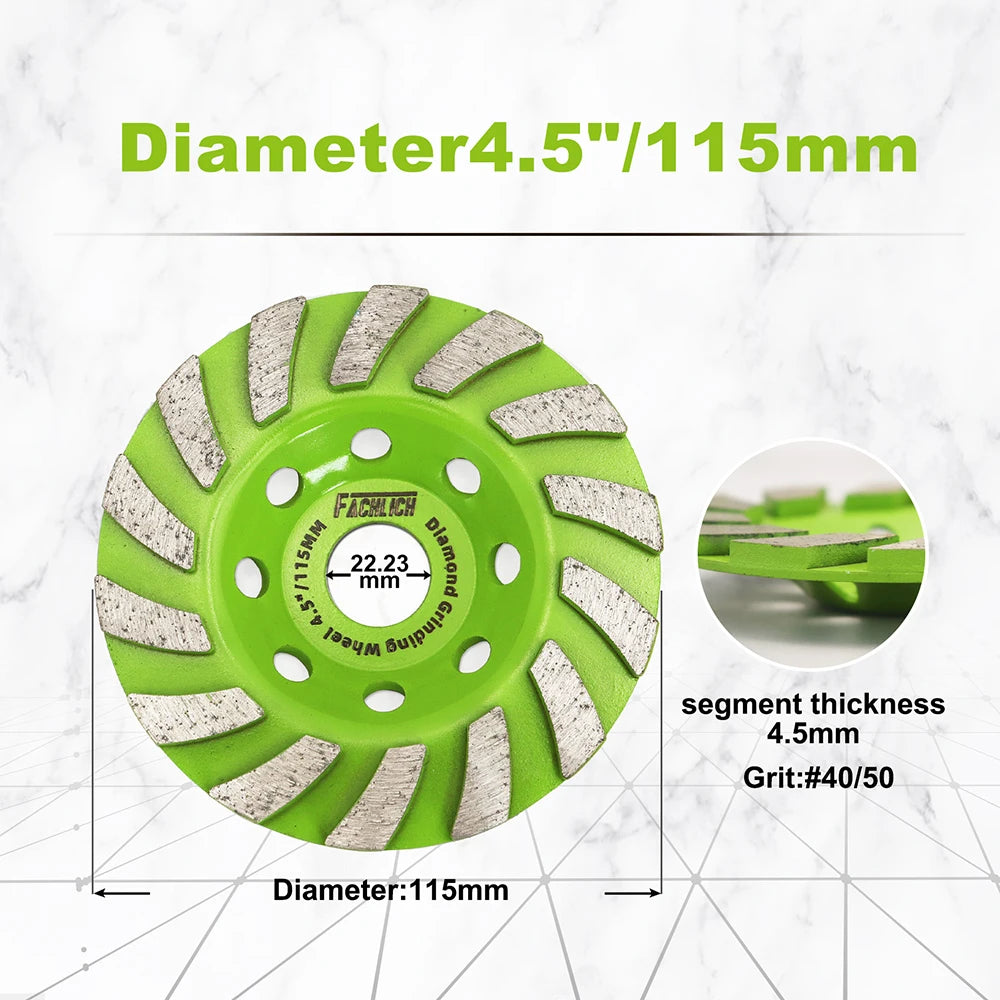 FACHLICH 1pc 100/115/125mm Diamond Grinding Wheel Stone Brick Granite Concrete Polishing Disc Cup Wheel Abrasive Tools