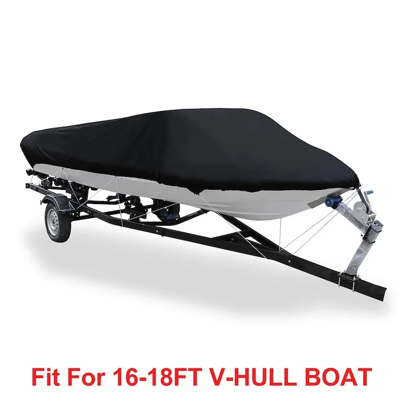190T Oxford Fabric 11- 22FT Trailerable Yacht Barco Boat Cover Waterproof Anti-UV Marine Trailerable V-shape Canvas Boat Cover