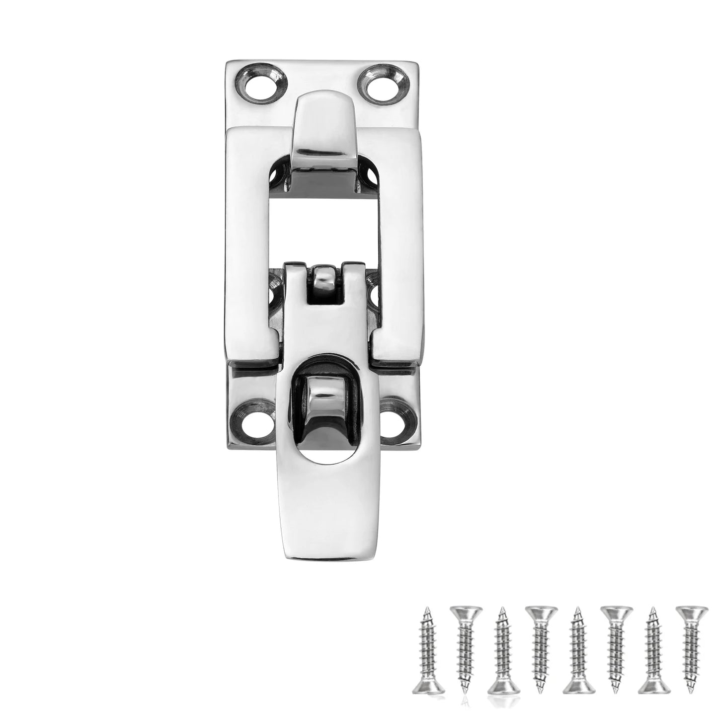 Marine 316 Stainless Steel Anti-Rattle Square Latches for Boat Door Hatch,Hold Down Clamp Latches, Lockable, Sturdy Construction