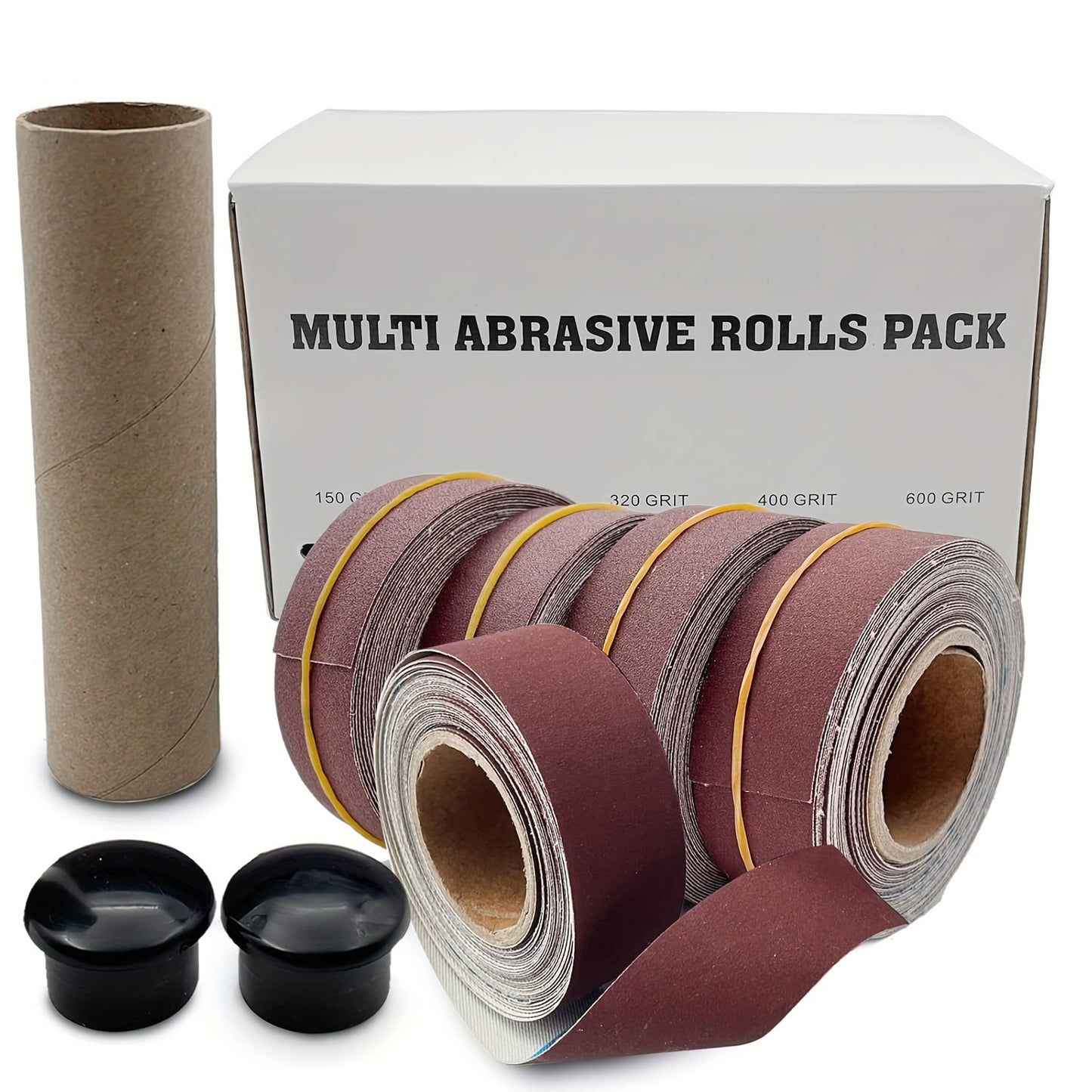 5 Grits Emery Cloth Rolls Paper with Zirconia And Aluminum Oxide Abrasive Sandpaper, 1" X 20" (6M) for Wood Metal Craft Polishing