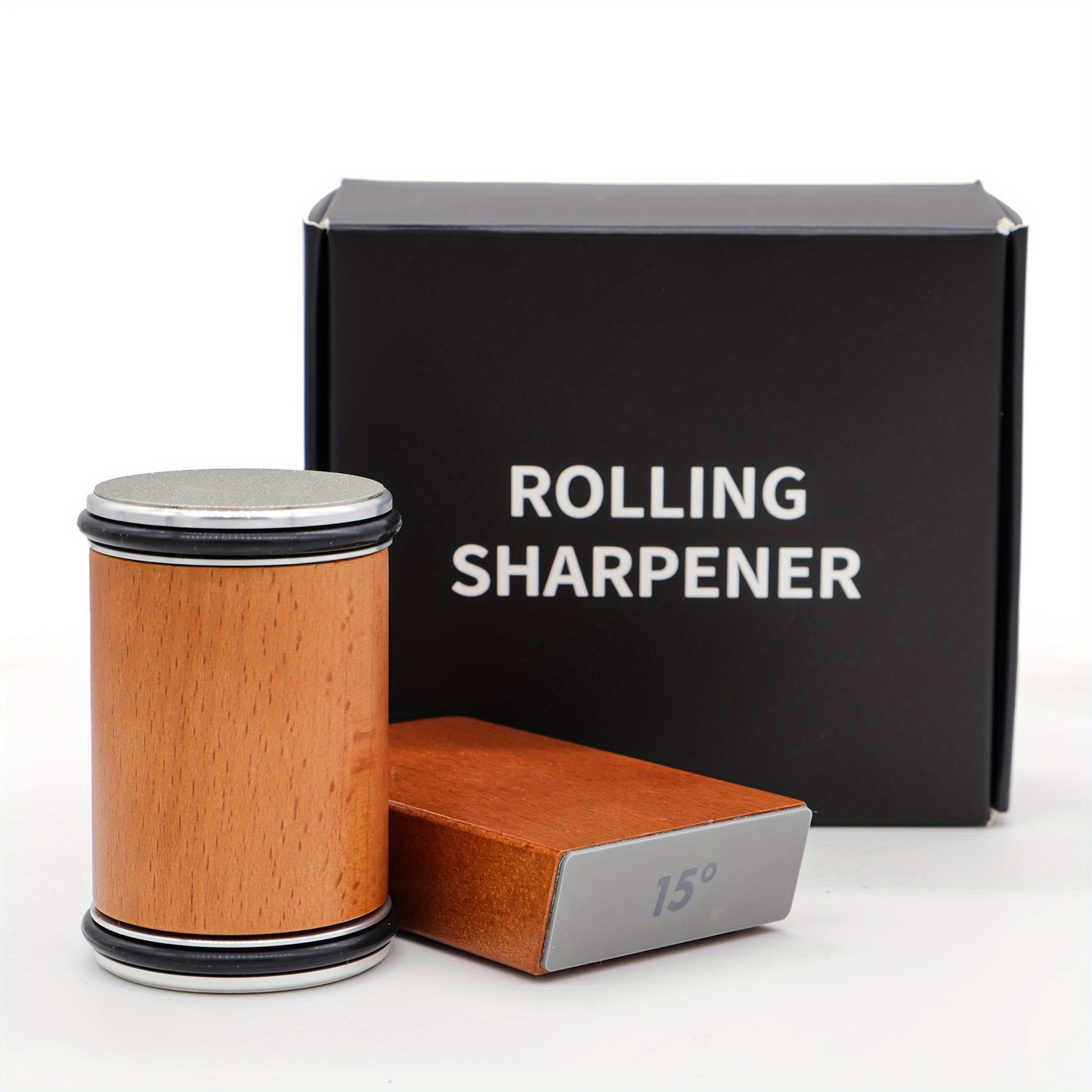 Rolling Knife Sharpener Knife Sharpener Tool With 15 & 20 Degree Magnetic Angle-Industrial Diamond Kitchen Knife Sharpener Kit Knife Sharpening Made Easy