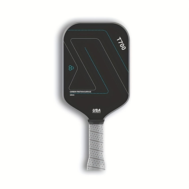 1pc T700 Carbon Fiber Pickleball Paddle, 16mm High-Friction Cloth Pattern Racket, Cold Pressed, Breathable & Comfortable Grip, Unisex-Adults, USA Approved