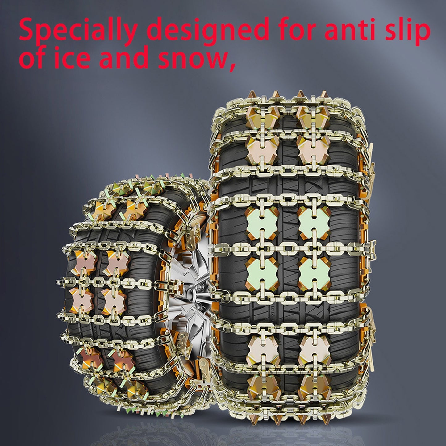1/6/8pcs Durable Steel Traction Chains for Cars, Light Trucks & SUVs - Easy Install Anti-Slip Tires Chains for Snow, Ice & Mud Road Safety