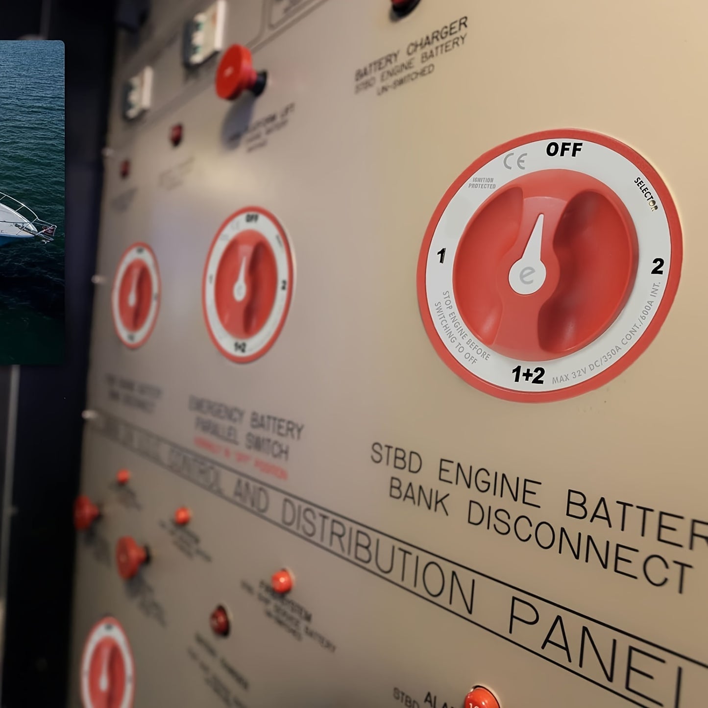 9001E E-Series Battery Switch 32V 350A MARINE Battery Switch Selector 4 Position Terminal