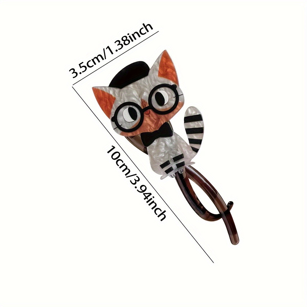 4pcs Cute Cartoon Cat Acrylic Hair Clips - Colorful Animal Print, Sweet Style Twist Barrettes for Women & Girls - Perfect Gift for Christmas, New Year, Valentine's Day