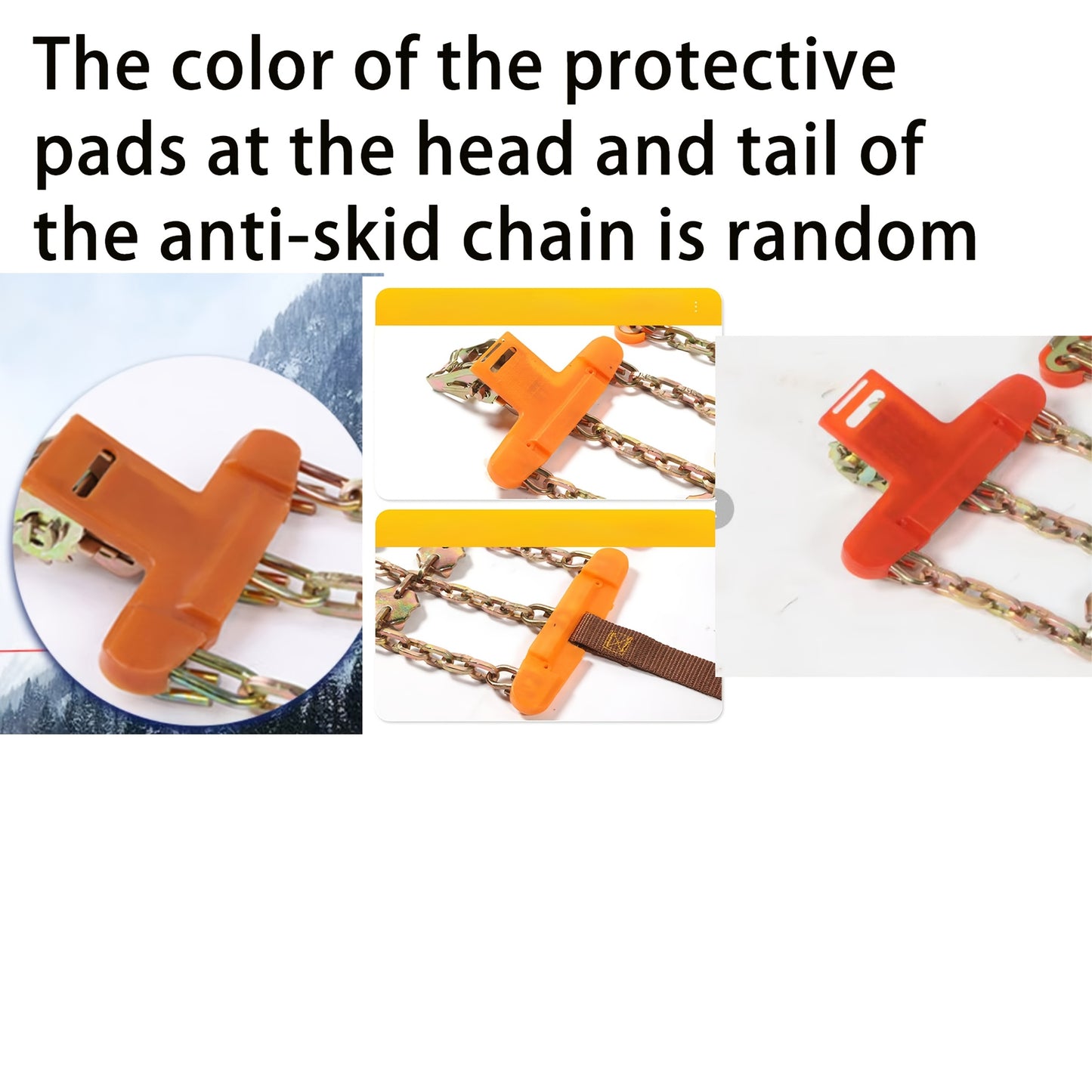 1/6/8pcs Durable Steel Traction Chains for Cars, Light Trucks & SUVs - Easy Install Anti-Slip Tires Chains for Snow, Ice & Mud Road Safety