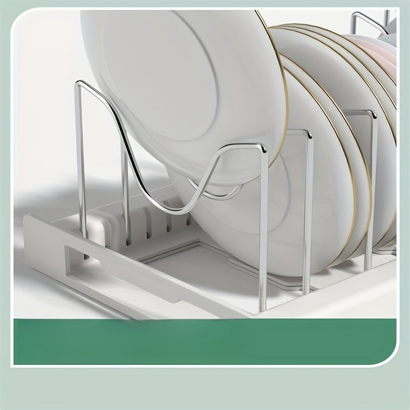 Pots And Pans Organizer, Adjustable Bakeware Organizer Pot Lid Holder Rack, Expandable Kitchen Organizer Rack Holder With Dividers - Under Cabinet Storage For Pots, Pans, Lids, Bakeware (White)