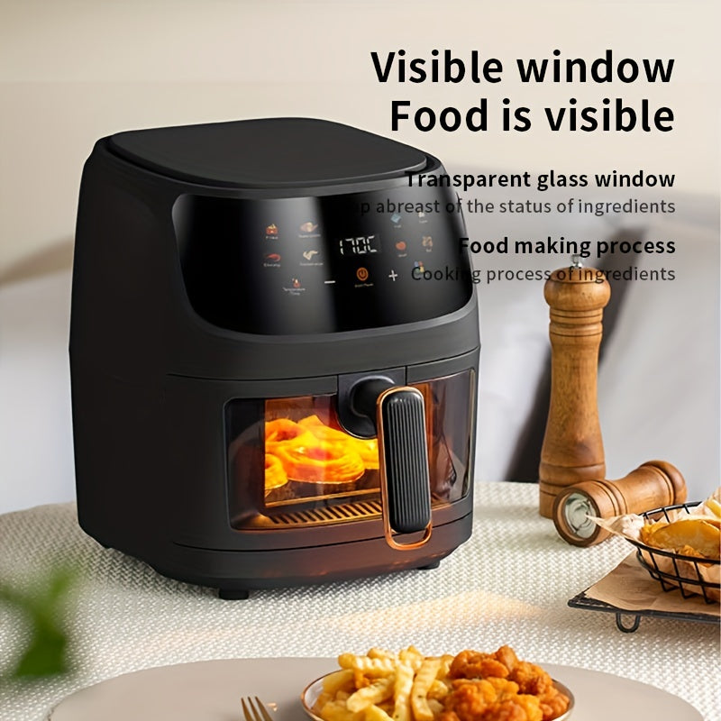 Large Capacity Australian Visual Air Fryer With Color Touch Screen - Perfect For Baked French Fries, Grilled Chicken, And Steak - Convenient For Family Use