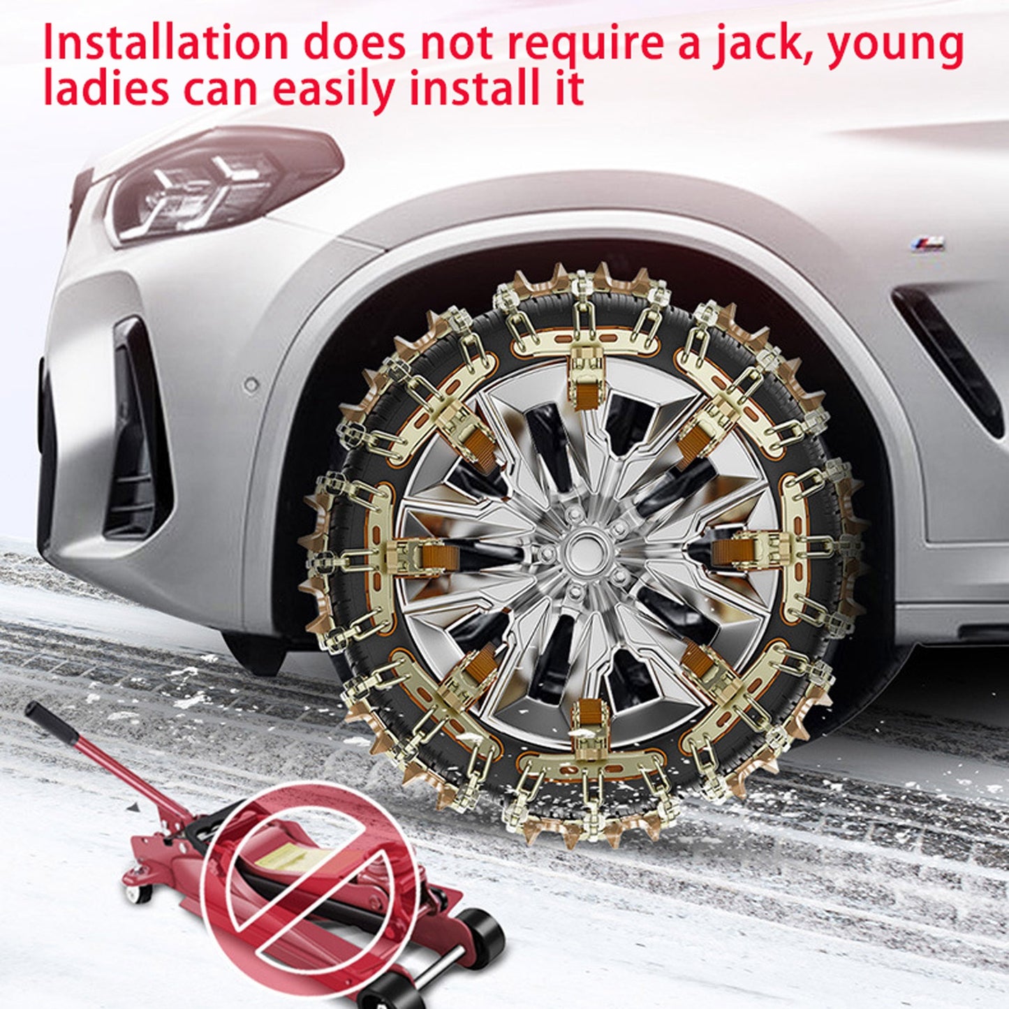 1/6/8pcs Durable Steel Traction Chains for Cars, Light Trucks & SUVs - Easy Install Anti-Slip Tires Chains for Snow, Ice & Mud Road Safety