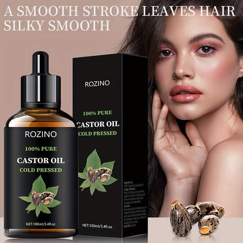 100ml Castor Oil, For Hair Eyelashes And Eyebrows, Castor Oil Cold Pressed Unrefined, Essential Oil For Dry Hair, Skin & Nails Care