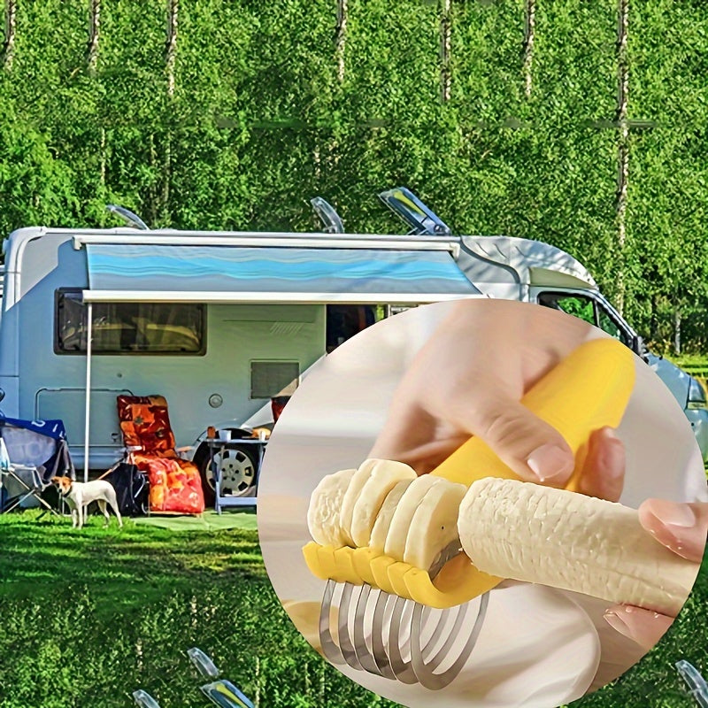 Stainless Steel Banana & Cucumber Slicer - Perfect for BBQs & Outdoor Cooking, Food-Safe Kitchen Gadget