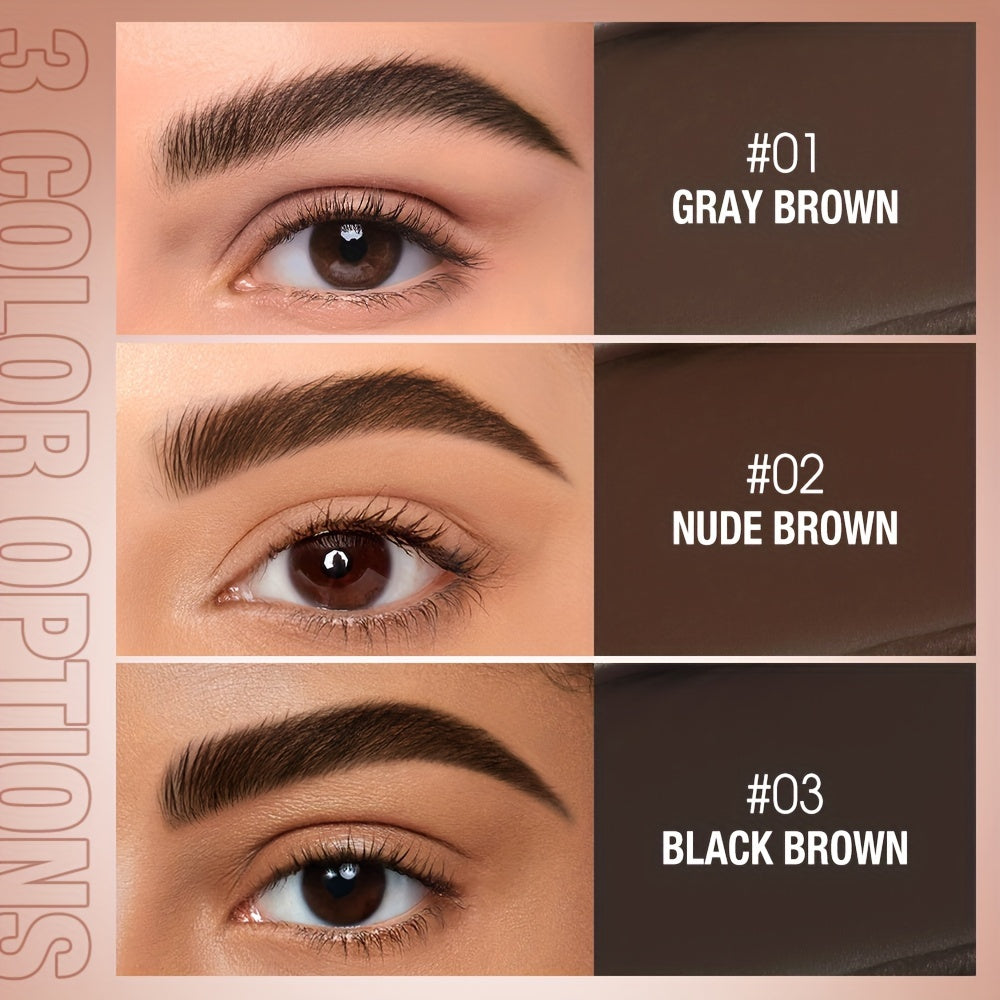 24-hour Waterproof O.TWO.O Eyebrow Cream and Wax - Natural, Long-lasting, Ultra Thin Slanted Brush for Precise Application, Concealer, and Shaping - Suitable for All Skin Types