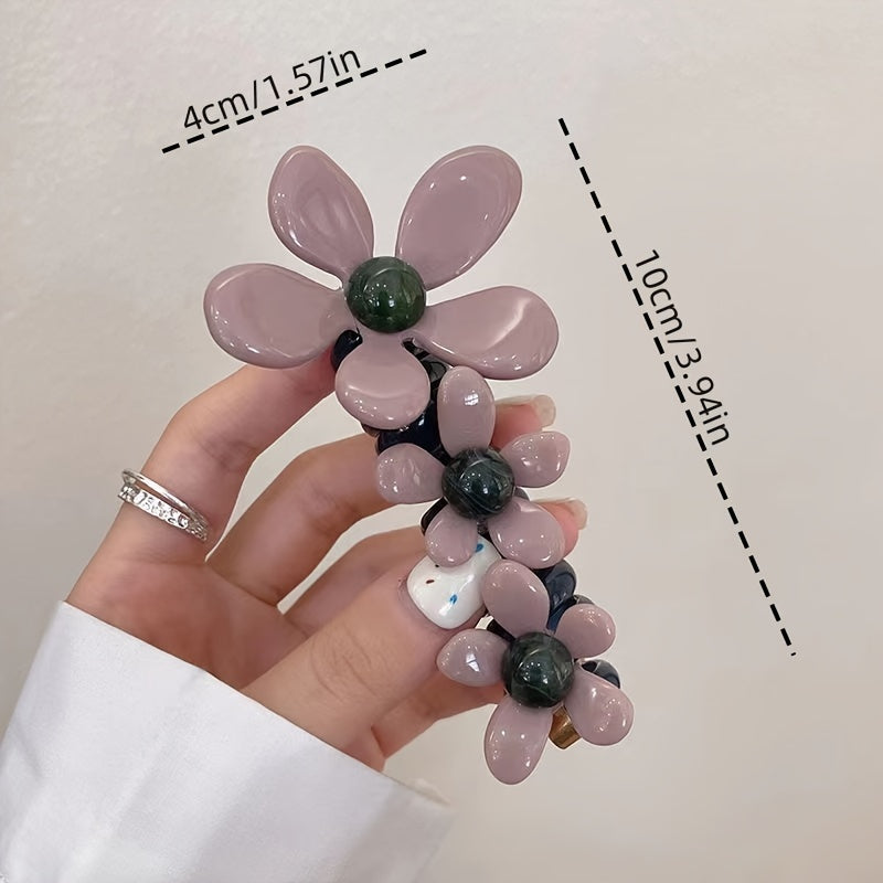 Floral Bubble Braided Hair Ties Set For Women, Elegant Cute Chic Spiral Elastic Hair Ties, Quick & Easy To Use, Perfect For Birthday Holiday Party Favor Daily Wear, Christmas Gifts For Her